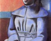 巴勃罗 毕加索 : 两手交握，戴帽子的少女